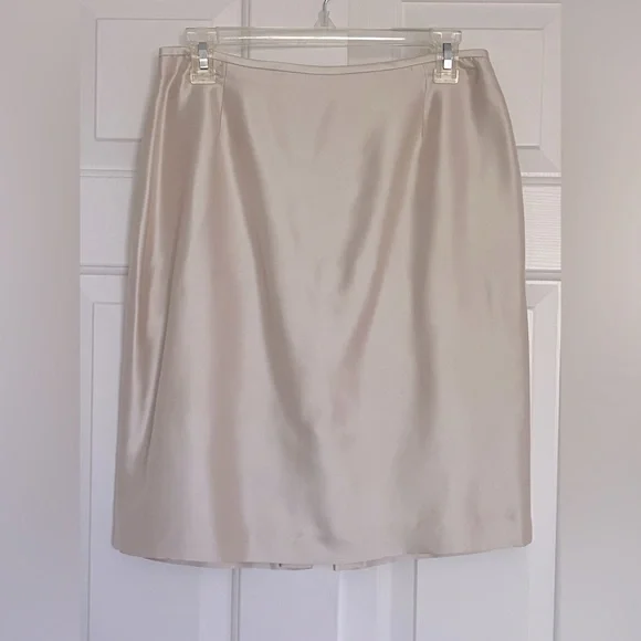 Tahari Arthur S. Levine Champagne Suit, Skirt & Jacket, size 6 Petite, worn 4x - Picture 4 of 6